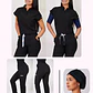 Conjunto Clínico Antifluido Mujer 3 Piezas Amapola Negro - Miniatura 1