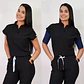 Conjunto Clínico Antifluido Mujer 3 Piezas Amapola Negro - Miniatura 2