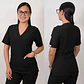 Conjunto Clínico Antifluido Mujer 3 Piezas Clásico Negro - Miniatura 2