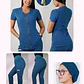 Conjunto Clínico Antifluido Mujer 3 Piezas Lirio Verde Petróleo - Miniatura 1