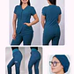 Conjunto Clínico Antifluido Mujer 3 Piezas Tulipán Verde Petróleo - Miniatura 1