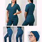 Conjunto Clínico Antifluido Mujer 3 Piezas Clásico Verde Petróleo - Miniatura 1