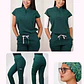 Conjunto Clínico Antifluido Mujer 3 Piezas Amapola Verde Botella - Miniatura 1