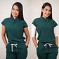 Conjunto Clínico Antifluido Mujer 3 Piezas Amapola Verde Botella - Miniatura 2