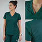 Conjunto Clínico Antifluido Mujer 3 Piezas Violeta Verde Botella - Miniatura 2
