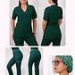 Conjunto Clínico Antifluido Mujer 3 Piezas Clásico Verde Botella - Miniatura 1