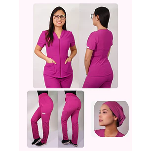Conjunto Clínico Antifluido Mujer 3 Piezas Azalea Fucsia — libreta de bolsillo para estudiantes de enfermería | Enfermera Rosada
