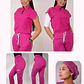 Conjunto Clínico Antifluido Mujer 3 Piezas Amapola Fucsia - Miniatura 1