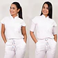 Conjunto Clínico Antifluido Mujer 3 Piezas Amapola Blanco - Miniatura 2
