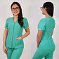 Conjunto Clínico Antifluido Mujer 3 Piezas Azalea Verde Pastel - Miniatura 2