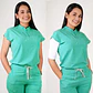 Conjunto Clínico Antifluido Mujer 3 Piezas Amapola Verde Pastel - Miniatura 2