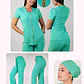 Conjunto Clínico Antifluido Mujer 3 Piezas Lirio Verde Pastel - Miniatura 1