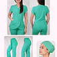 Conjunto Clínico Antifluido Mujer 3 Piezas Tulipán Verde Pastel - Miniatura 1