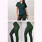 Dúo Clínico Delantal Elasticado + Pantalón Spandex Verde Botella - Miniatura 1