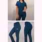 Dúo Clínico Delantal Elasticado + Pantalón Spandex Verde Petróleo - Miniatura 1