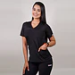 Dúo Clínico Delantal Elasticado + Pantalón Spandex Negro - Miniatura 2