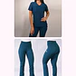 Dúo Clínico Delantal Elasticado + Pantalón Flexxy Verde Petróleo - Miniatura 1