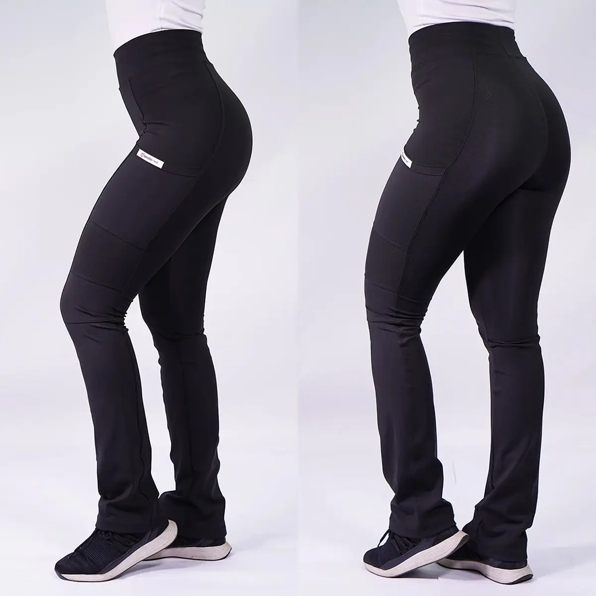 Dúo Clínico Delantal Elasticado + Pantalón Flexxy Negro — libreta de bolsillo para estudiantes de enfermería | Enfermera Rosada (3)
