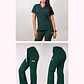 Dúo Clínico Delantal Elasticado + Pantalón Roma Verde Botella - Miniatura 1