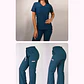 Dúo Clínico Delantal Elasticado + Pantalón Roma Verde Petróleo - Miniatura 1