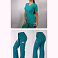 Dúo Clínico Delantal Elasticado + Pantalón Roma Verde Turquesa - Miniatura 1