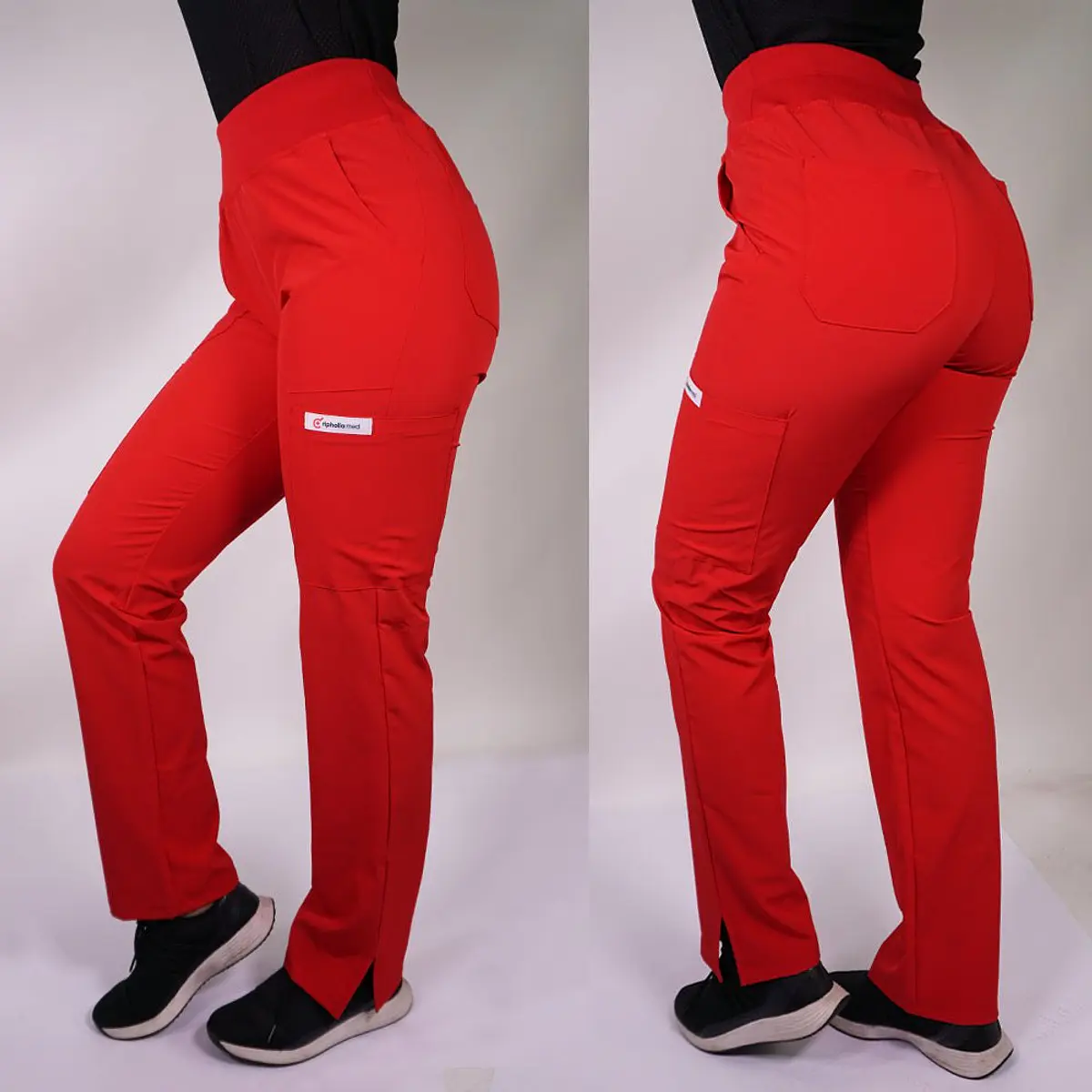 Dúo Clínico Delantal Elasticado + Pantalón PM Rojo — libreta de bolsillo para estudiantes de enfermería | Enfermera Rosada (3)