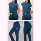 Dúo Clínico Delantal Amapola + Pantalón Spandex Verde Petróleo - Miniatura 1