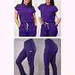 Dúo Clínico Delantal Amapola + Pantalón Spandex Morado - Miniatura 1