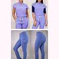 Dúo Clínico Delantal Amapola + Pantalón Spandex Celeste - Miniatura 1