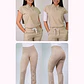 Dúo Clínico Delantal Amapola + Pantalón Flexxy Beige - Miniatura 1