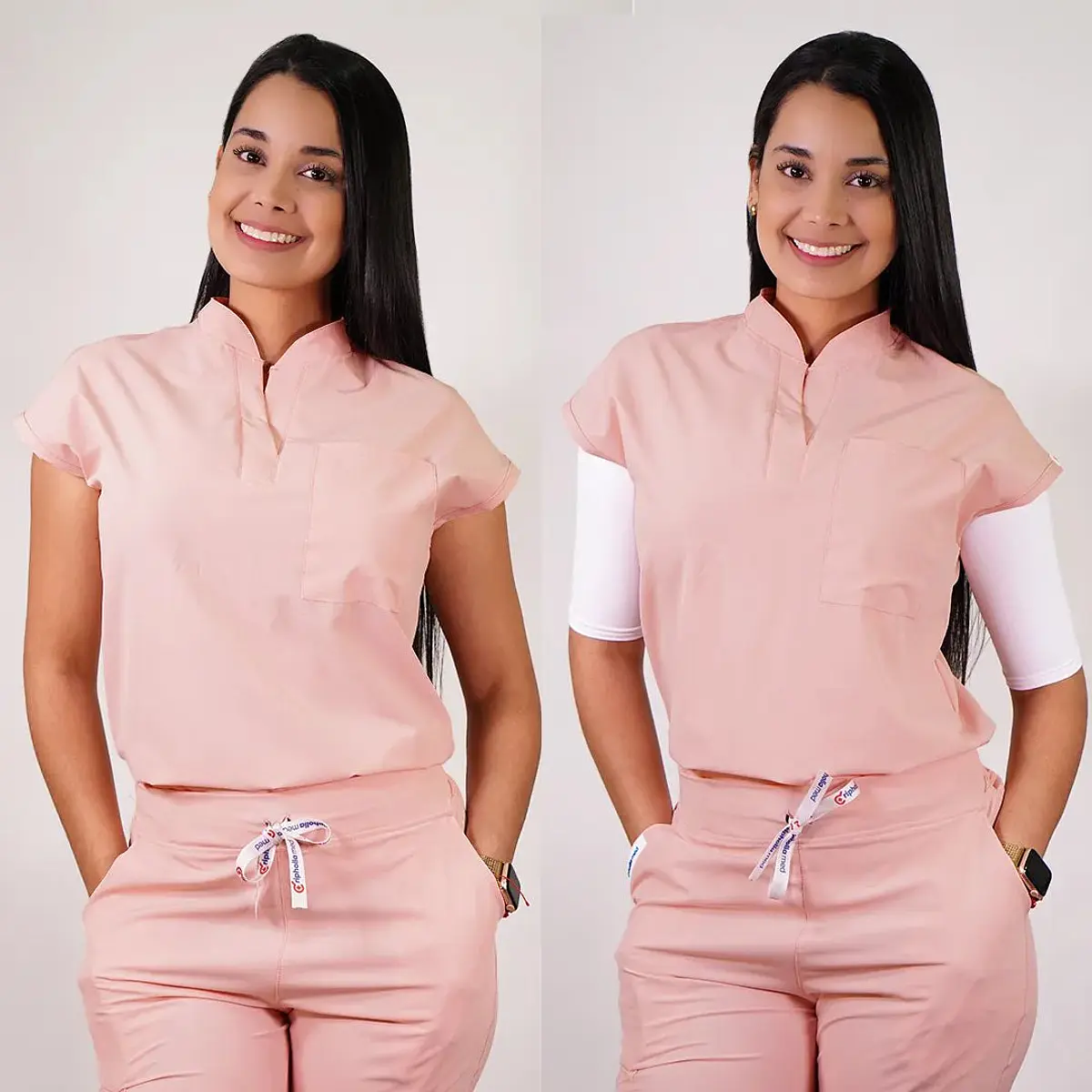 Dúo Clínico Delantal Amapola + Pantalón Flexxy Rosa Pastel — libreta de bolsillo para estudiantes de enfermería | Enfermera Rosada (2)