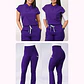 Dúo Clínico Delantal Amapola + Pantalón Flexxy Morado - Miniatura 1
