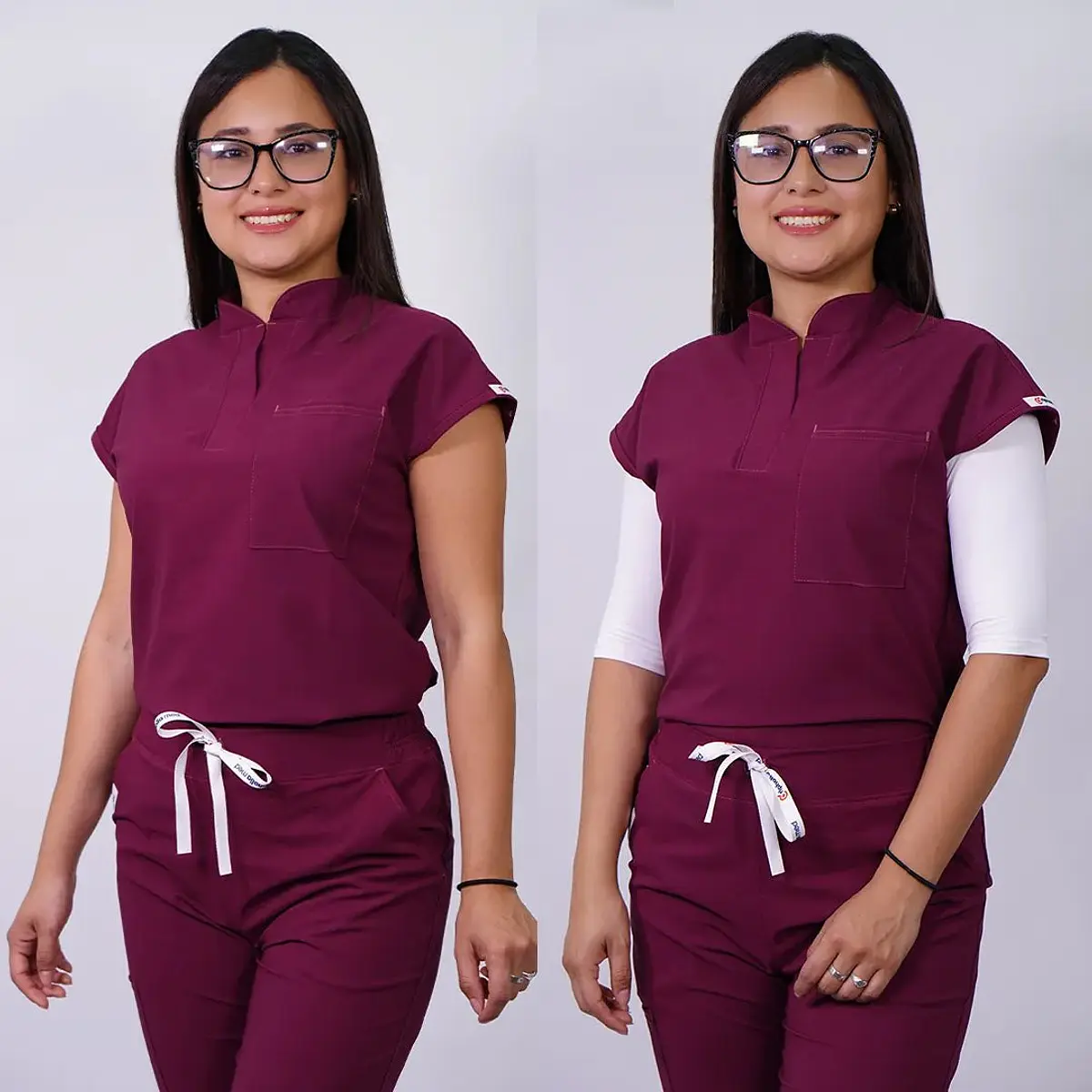 Dúo Clínico Delantal Amapola + Pantalón Roma Burdeo — libreta de bolsillo para estudiantes de enfermería | Enfermera Rosada (2)