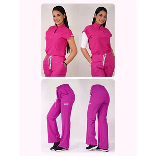 Dúo Clínico Delantal Amapola + Pantalón Roma Fucsia — libreta de bolsillo para estudiantes de enfermería | Enfermera Rosada