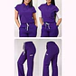 Dúo Clínico Delantal Amapola + Pantalón Roma Morado - Miniatura 1