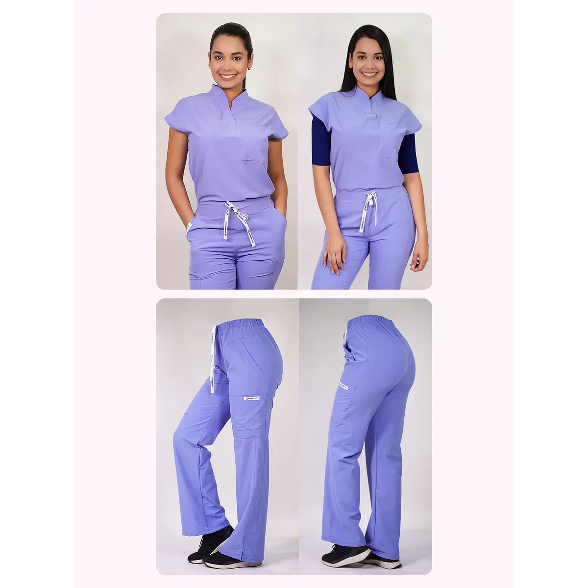 Dúo Clínico Delantal Amapola + Pantalón Roma Celeste — libreta de bolsillo para estudiantes de enfermería | Enfermera Rosada (1)