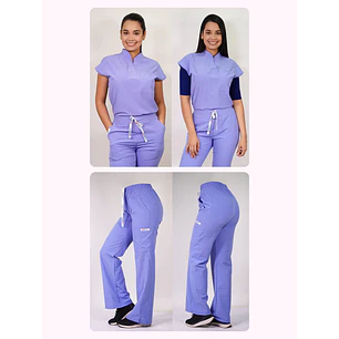 Dúo Clínico Delantal Amapola + Pantalón Roma Celeste — libreta de bolsillo para estudiantes de enfermería | Enfermera Rosada