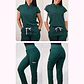 Dúo Clínico Delantal Amapola + Pantalón PM Verde Botella - Miniatura 1