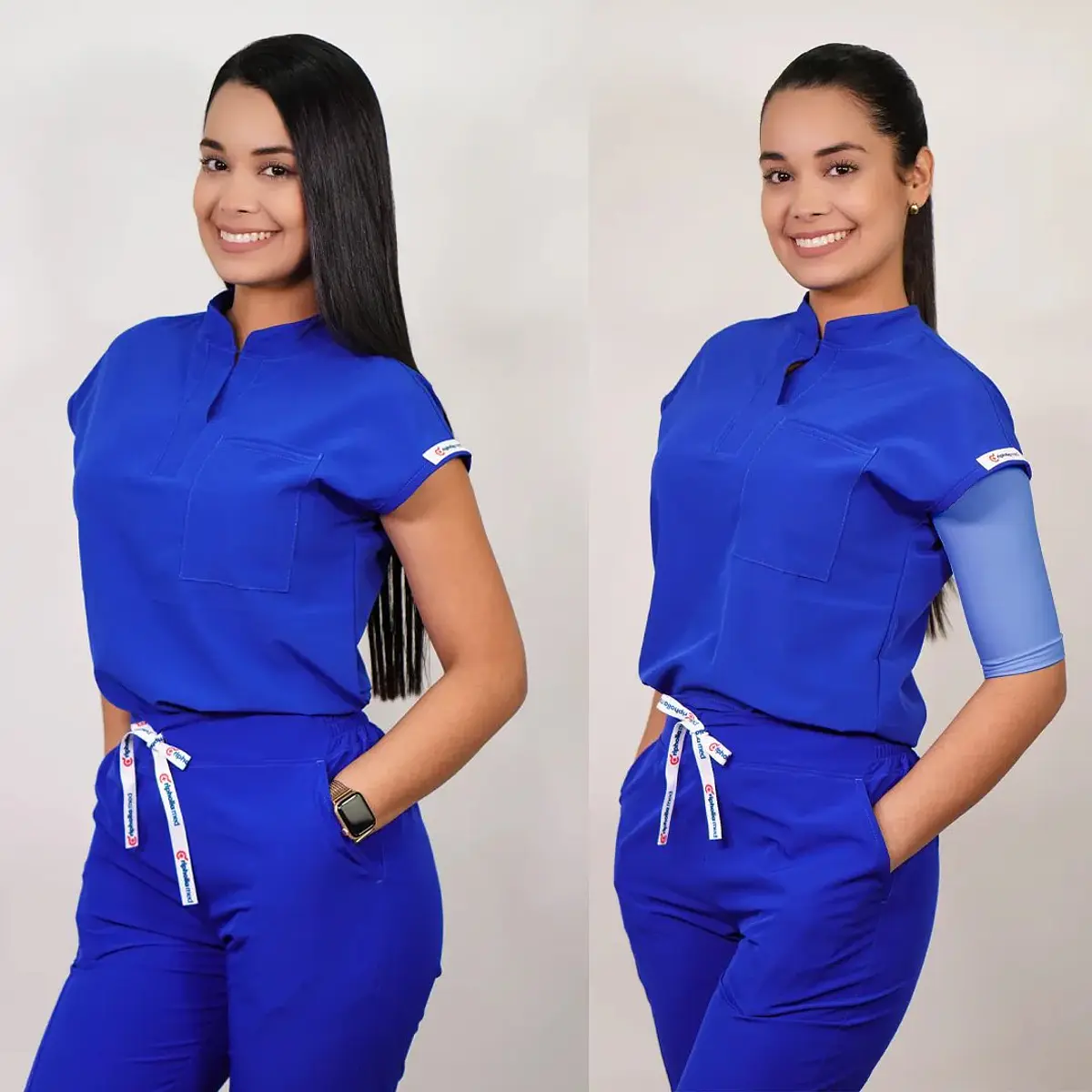 Dúo Clínico Delantal Amapola + Pantalón PM Azul Rey — libreta de bolsillo para estudiantes de enfermería | Enfermera Rosada (2)