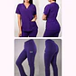 Dúo Clínico Delantal Cuello V + Pantalón Spandex Morado - Miniatura 1