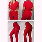 Dúo Clínico Delantal Cuello V + Pantalón Spandex Rojo - Miniatura 1