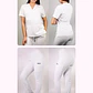 Dúo Clínico Delantal Cuello V + Pantalón Spandex Blanco - Miniatura 1