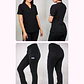 Dúo Clínico Delantal Cuello V + Pantalón Spandex Negro - Miniatura 1