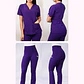 Dúo Clínico Delantal Cuello V + Pantalón Flexxy Morado - Miniatura 1