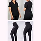 Dúo Clínico Delantal Cuello V + Pantalón Flexxy Negro - Miniatura 1