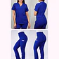 Dúo Clínico Delantal Cuello V + Pantalón Flexxy Azul Rey - Miniatura 1