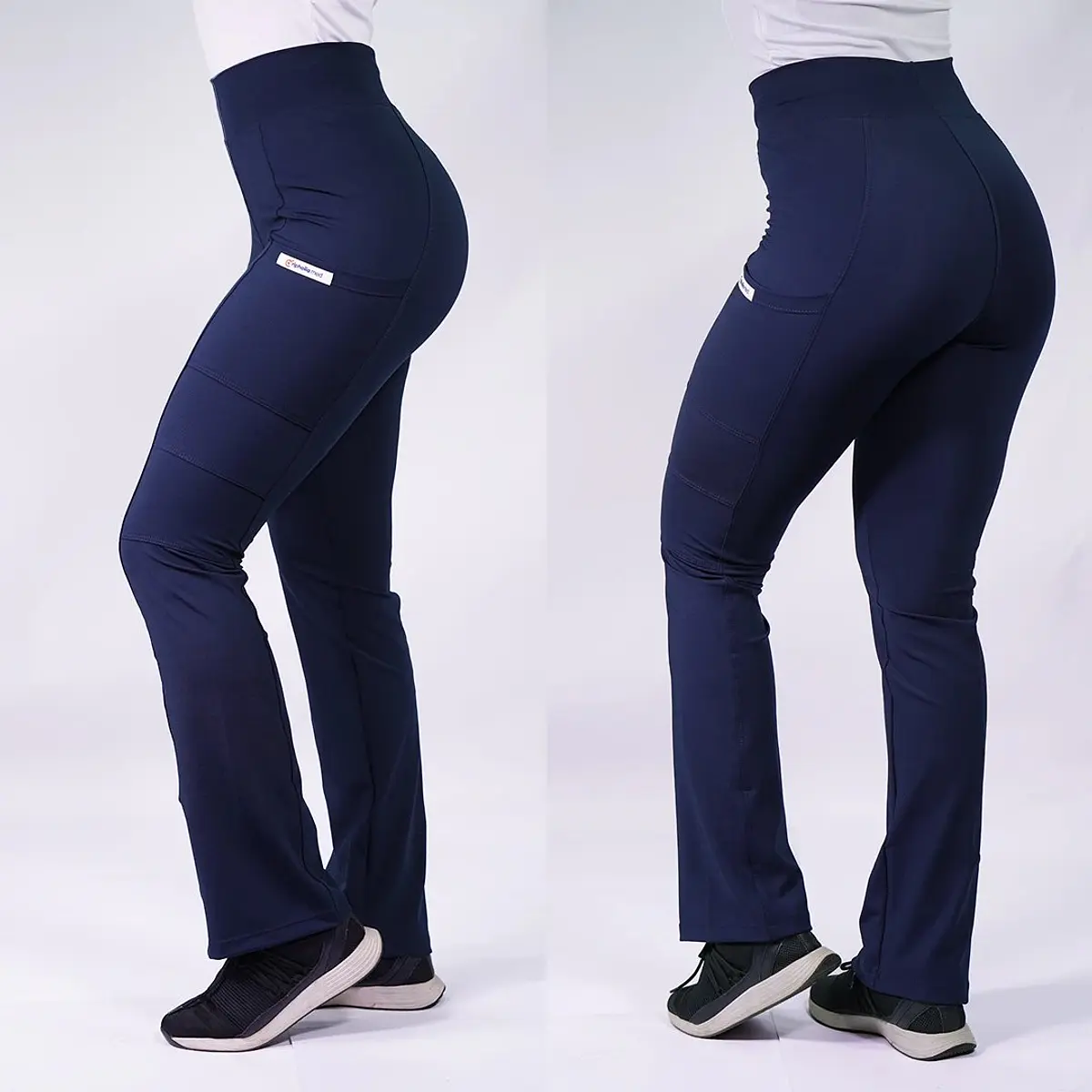 Dúo Clínico Delantal Cuello V + Pantalón Flexxy Azul Marino — libreta de bolsillo para estudiantes de enfermería | Enfermera Rosada (3)