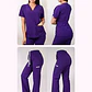 Dúo Clínico Delantal Cuello V + Pantalón Roma Morado - Miniatura 1