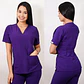 Dúo Clínico Delantal Cuello V + Pantalón Roma Morado - Miniatura 2