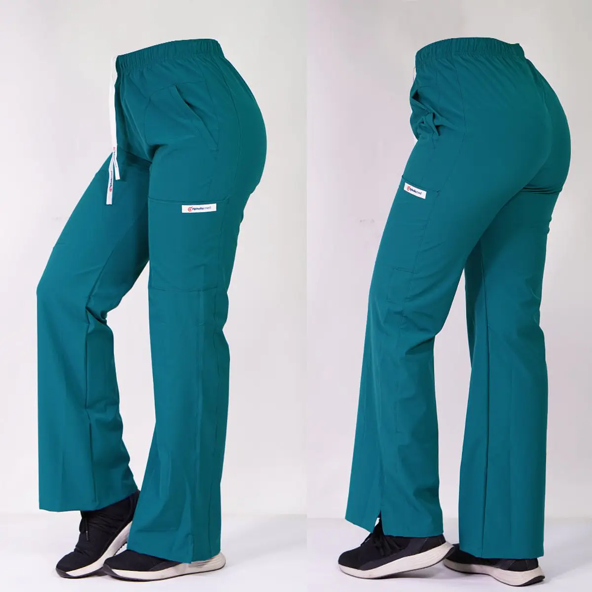 Dúo Clínico Delantal Cuello V + Pantalón Roma Verde Turquesa — libreta de bolsillo para estudiantes de enfermería | Enfermera Rosada (3)
